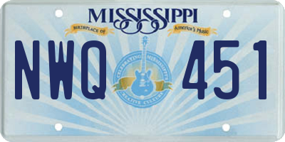 MS license plate NWQ451