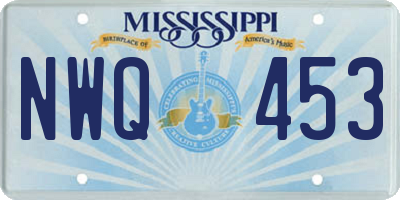 MS license plate NWQ453