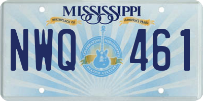 MS license plate NWQ461