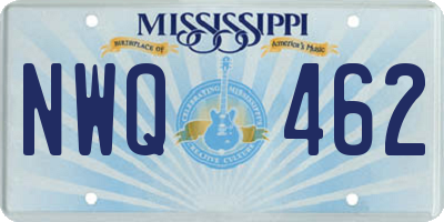 MS license plate NWQ462