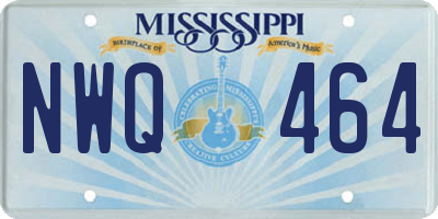 MS license plate NWQ464