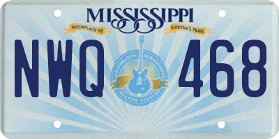 MS license plate NWQ468
