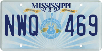 MS license plate NWQ469