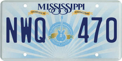 MS license plate NWQ470