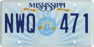 MS license plate NWQ471
