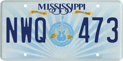 MS license plate NWQ473