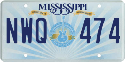 MS license plate NWQ474