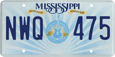 MS license plate NWQ475