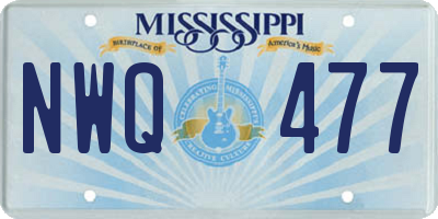 MS license plate NWQ477
