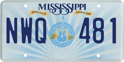 MS license plate NWQ481