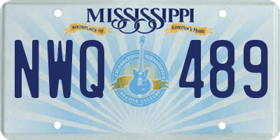 MS license plate NWQ489