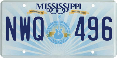 MS license plate NWQ496