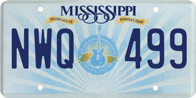 MS license plate NWQ499