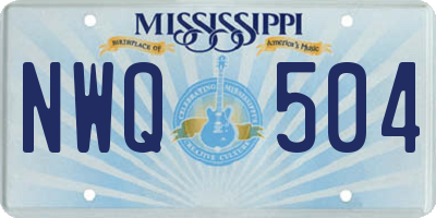 MS license plate NWQ504