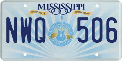 MS license plate NWQ506