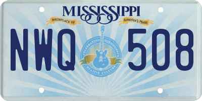 MS license plate NWQ508