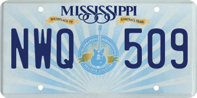 MS license plate NWQ509