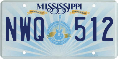 MS license plate NWQ512