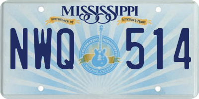 MS license plate NWQ514