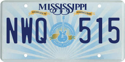 MS license plate NWQ515