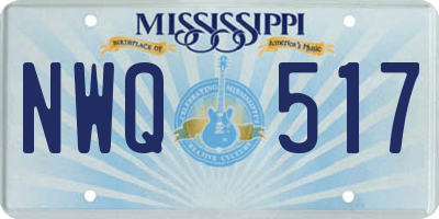 MS license plate NWQ517