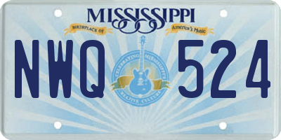 MS license plate NWQ524
