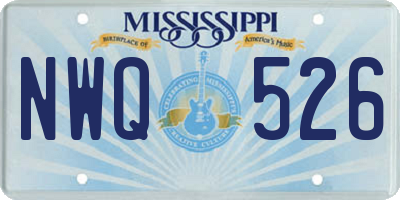 MS license plate NWQ526