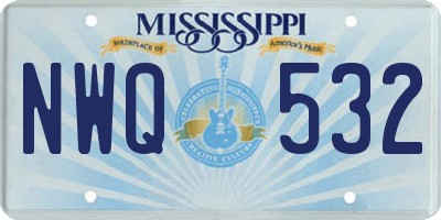 MS license plate NWQ532