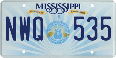 MS license plate NWQ535