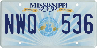 MS license plate NWQ536