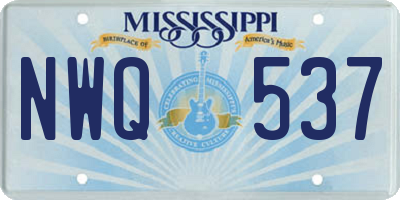 MS license plate NWQ537