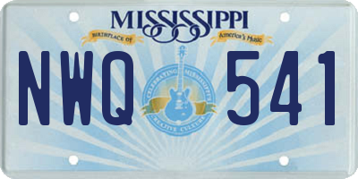 MS license plate NWQ541