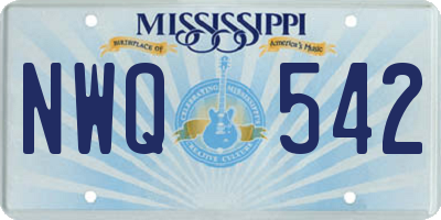 MS license plate NWQ542