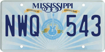 MS license plate NWQ543
