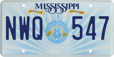 MS license plate NWQ547