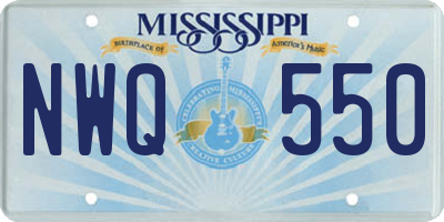 MS license plate NWQ550