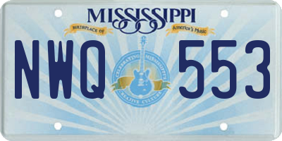 MS license plate NWQ553