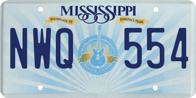 MS license plate NWQ554