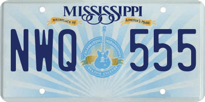 MS license plate NWQ555