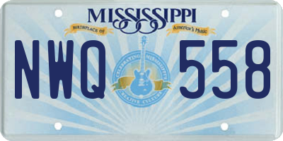 MS license plate NWQ558