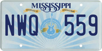 MS license plate NWQ559