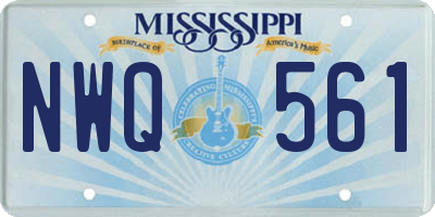 MS license plate NWQ561