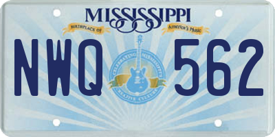 MS license plate NWQ562