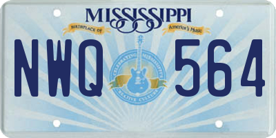MS license plate NWQ564