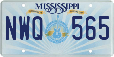 MS license plate NWQ565