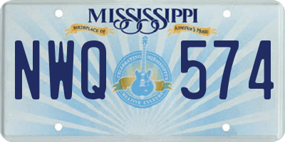 MS license plate NWQ574