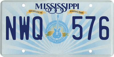 MS license plate NWQ576