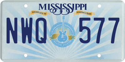 MS license plate NWQ577