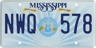 MS license plate NWQ578