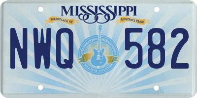 MS license plate NWQ582